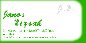 janos mizsak business card